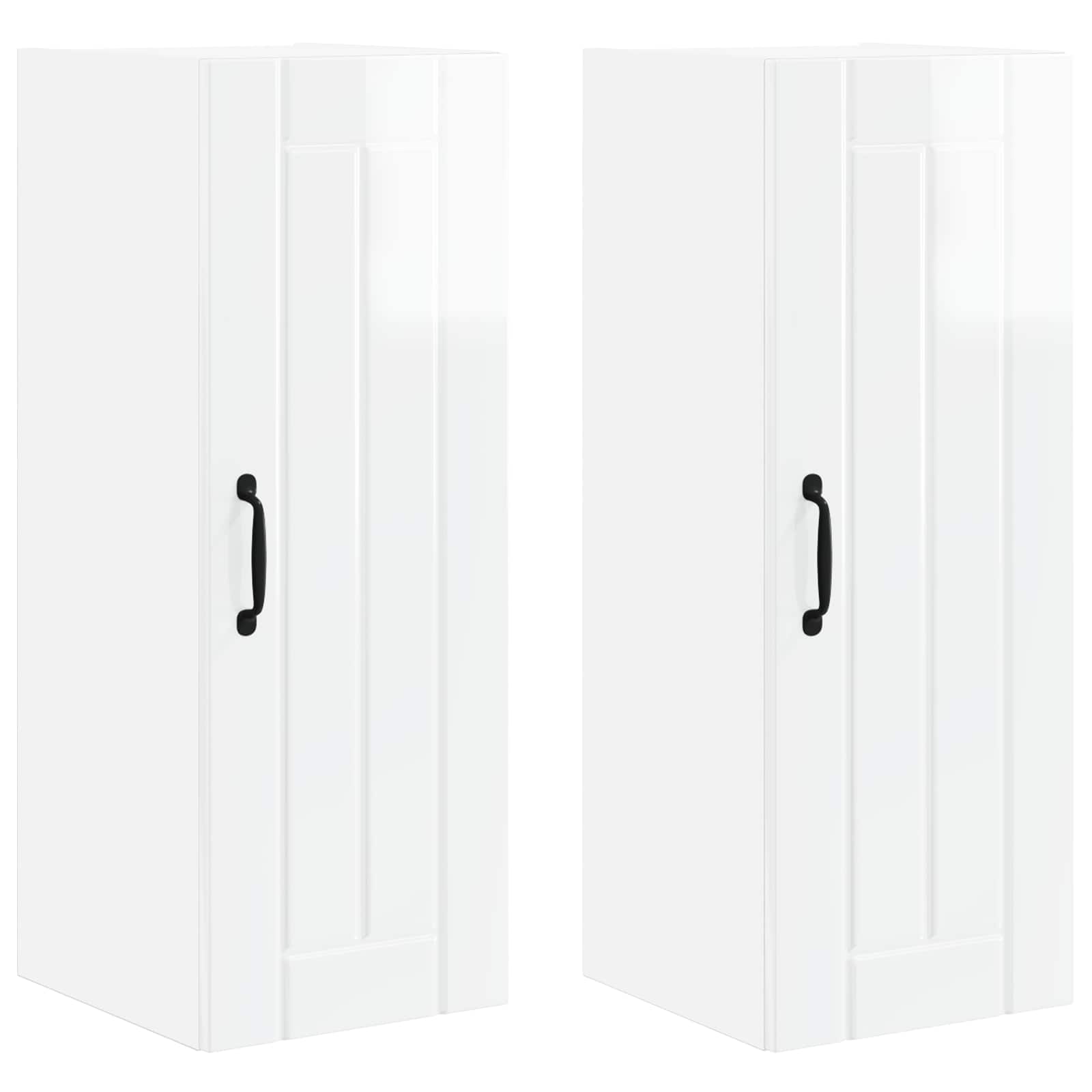 Vægskab LUCCA 2 pcs Hvid højglans 30 x 31 x 80 cm