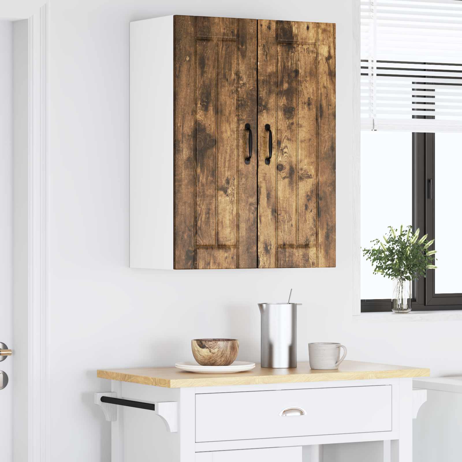Vægskab LUCCA 2 pcs Røget eg 30 x 31 x 80 cm Konstrueret træ