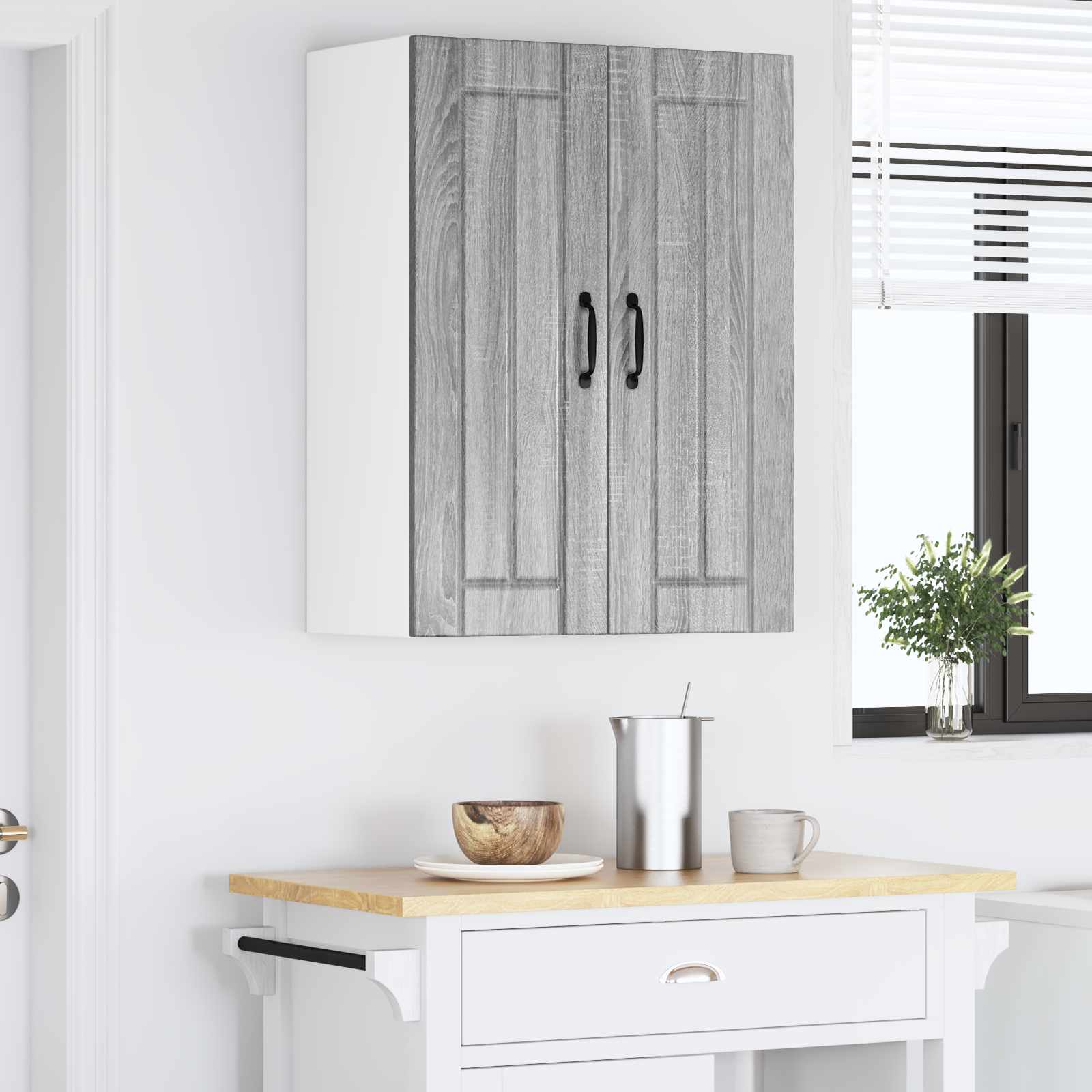 Vægskab LUCCA 2 pcs Grå sonoma-eg 30 x 31 x 80 cm