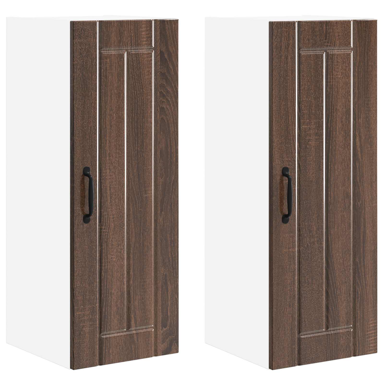 Vægskab LUCCA 2 pcs Brunt eg 30 x 31 x 80 cm Konstrueret træ