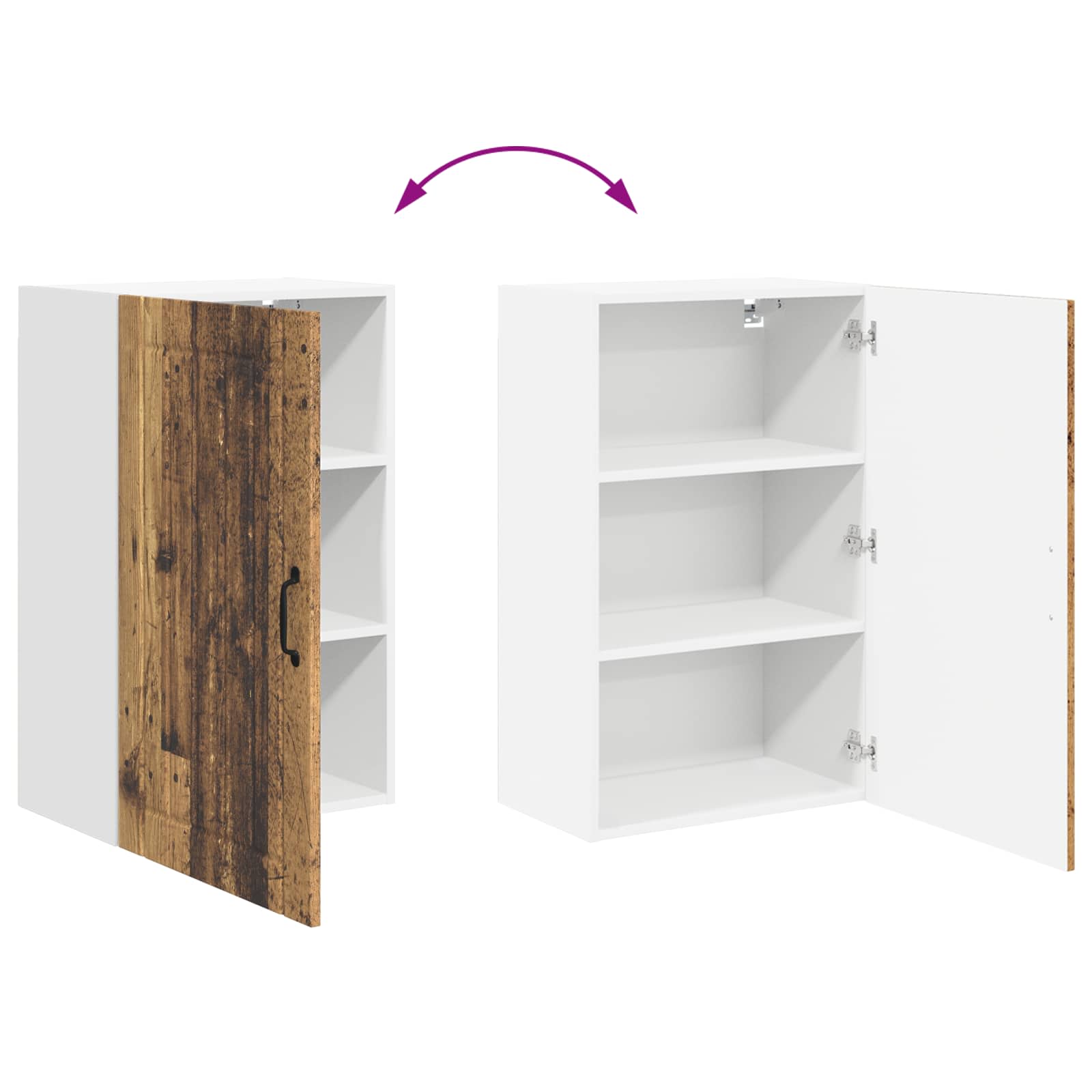 Vægskab LUCCA Gammelt træ 50 x 31 x 80 cm Konstrueret træ