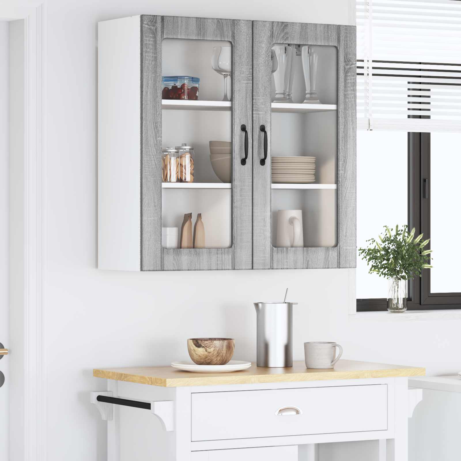 Væglågskab LUCCA Grå sonoma-eg 80 x 31 x 80 cm Konstrueret træ