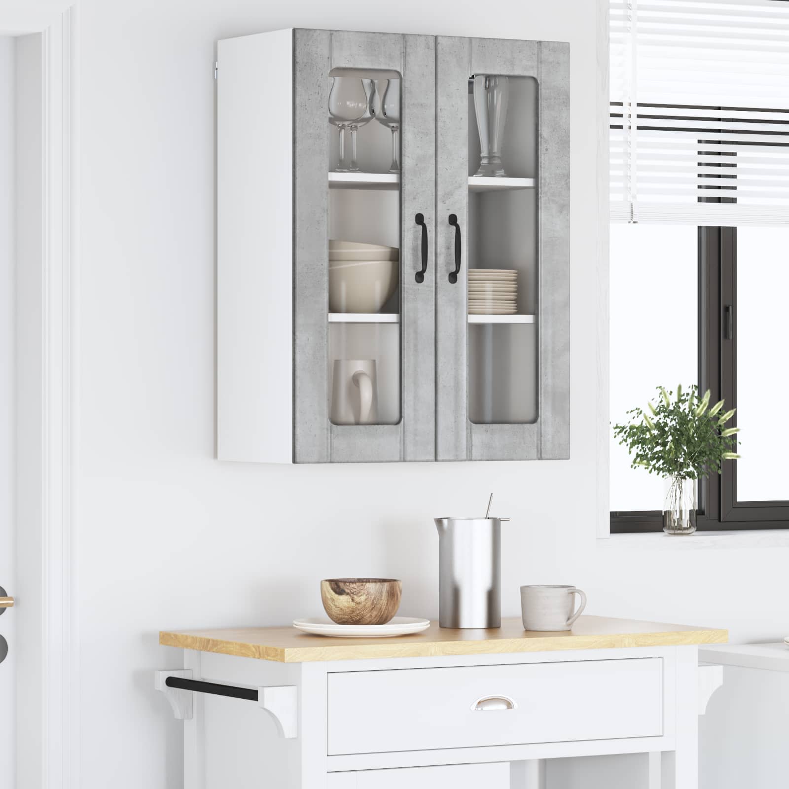 Væglågskab LUCCA Betongrå 60 x 31 x 80 cm Konstrueret træ