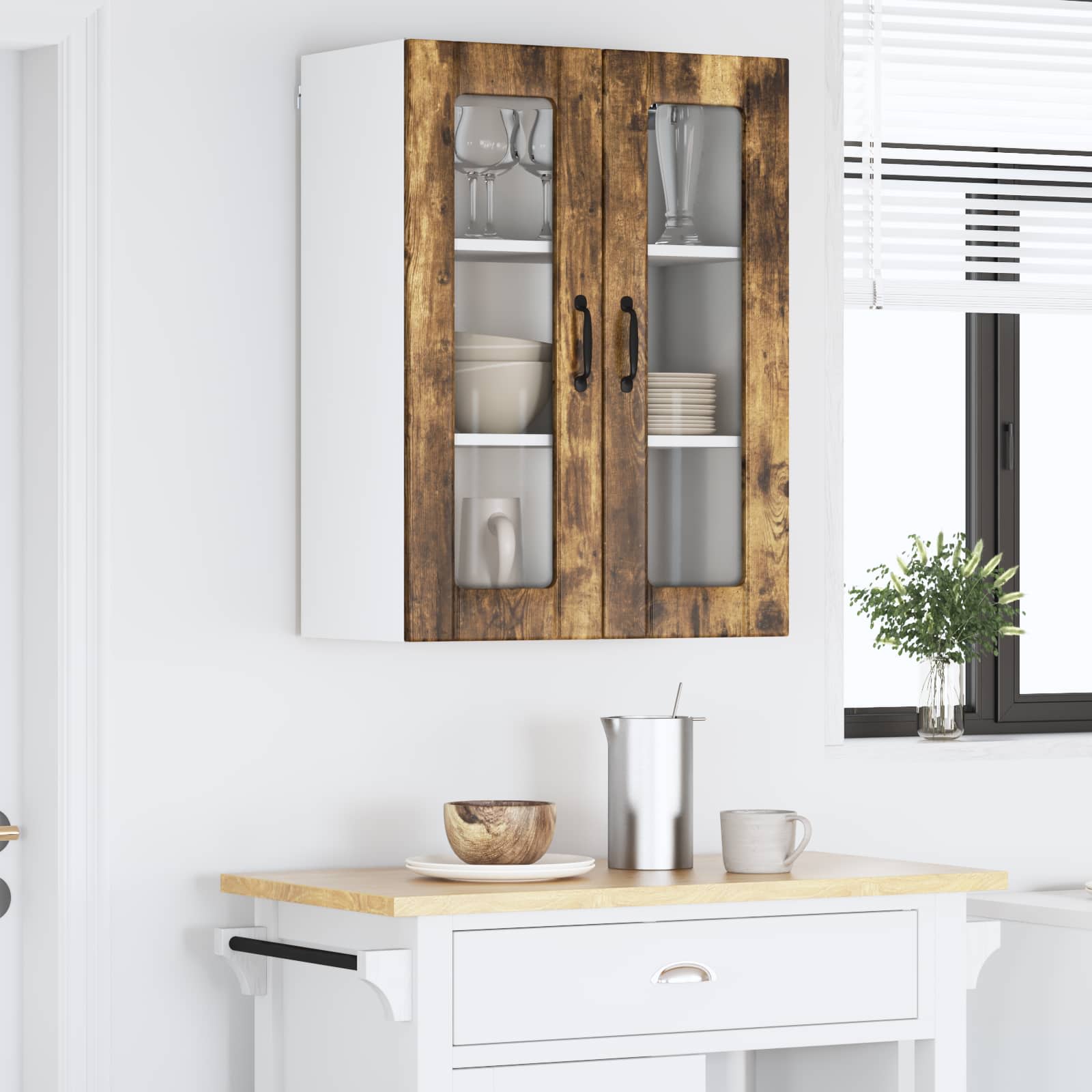 Væglågskab LUCCA Røget eg 60 x 31 x 80 cm Konstrueret træ