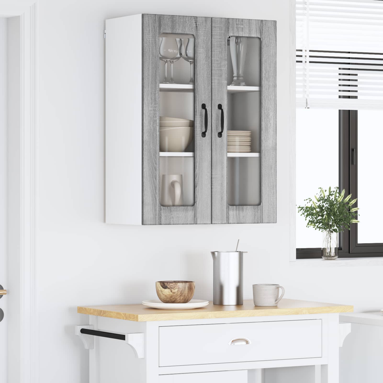 Væglågskab LUCCA Grå sonoma-eg 60 x 31 x 80 cm Konstrueret træ