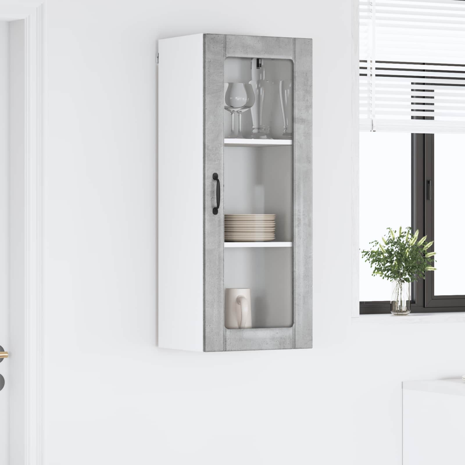 Væglågskab LUCCA Betongrå 40 x 31 x 100 cm Konstrueret træ