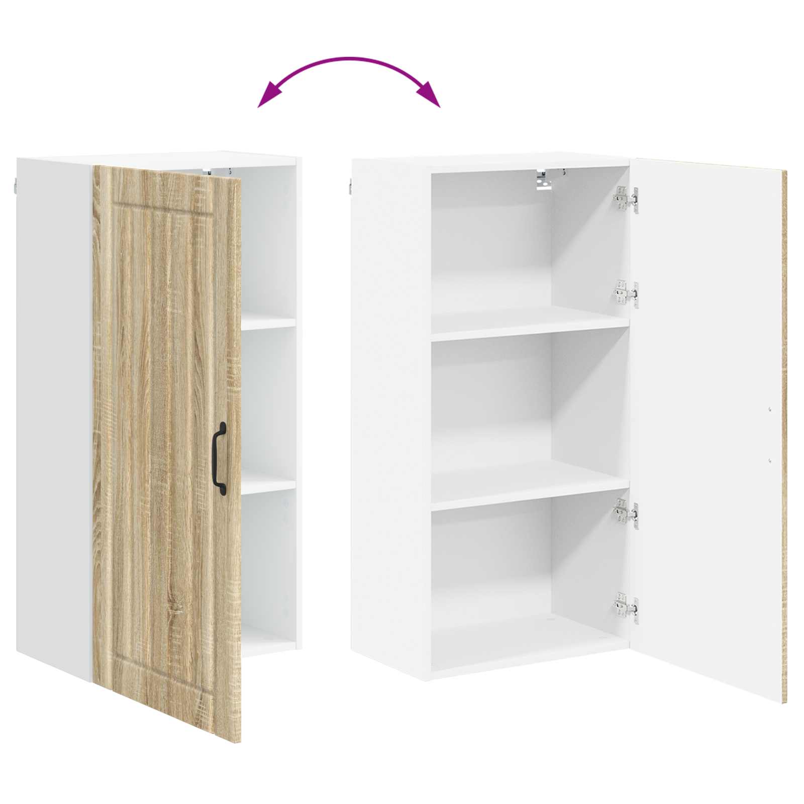 Vægskab LUCCA Sonoma-eg 50 x 31 x 100 cm Konstrueret træ