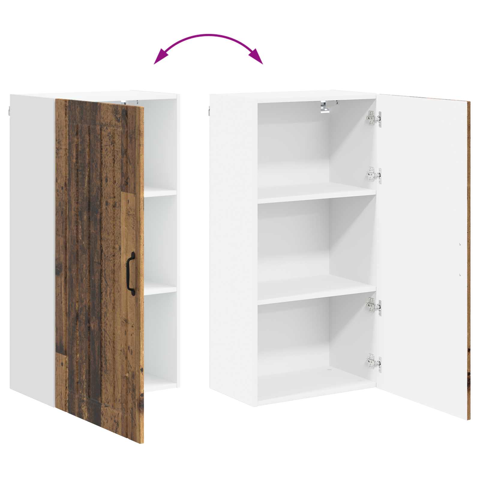 Vægskab LUCCA Gammelt træ 50 x 31 x 100 cm Konstrueret træ