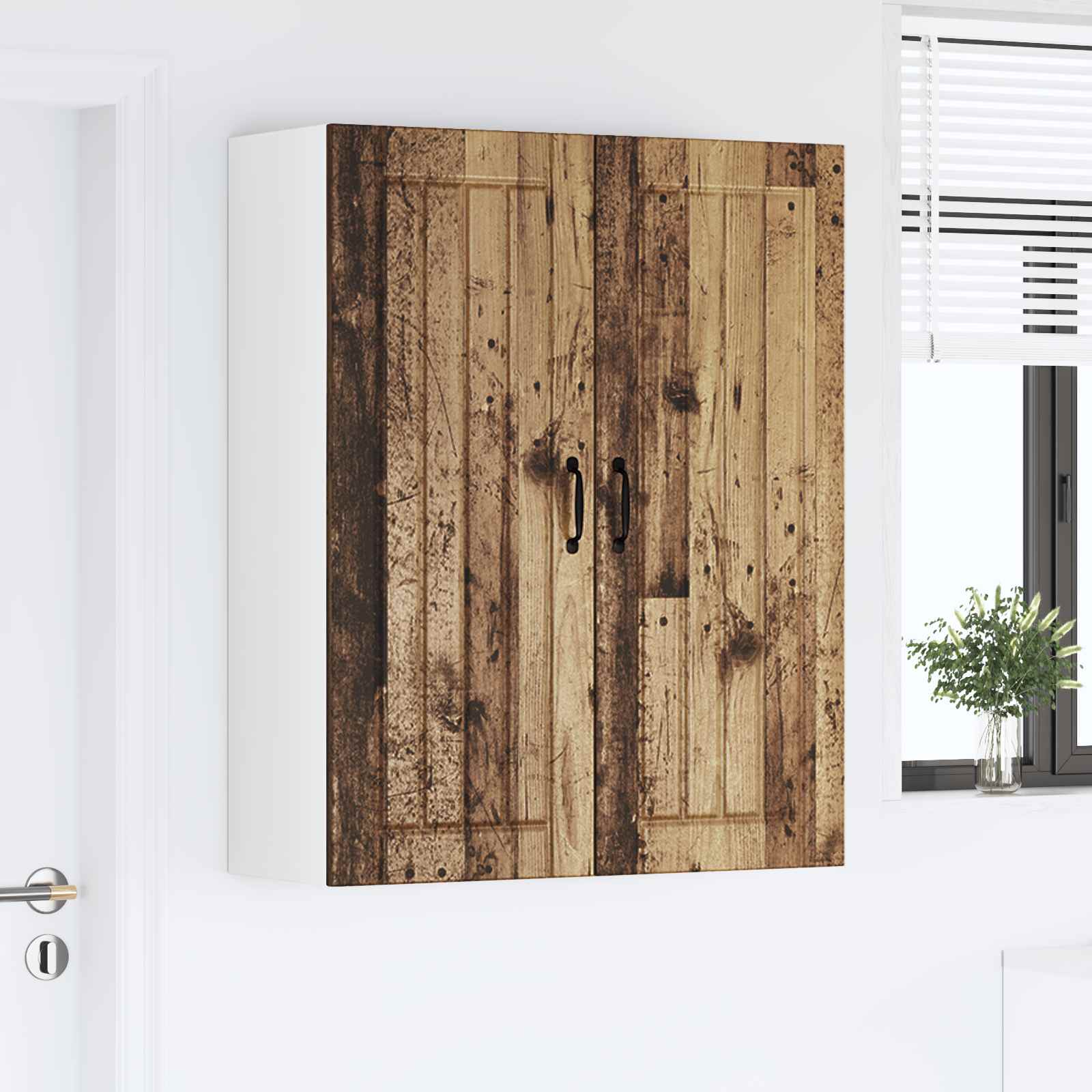 Vægskab LUCCA Gammelt træ 80 x 31 x 100 cm Konstrueret træ