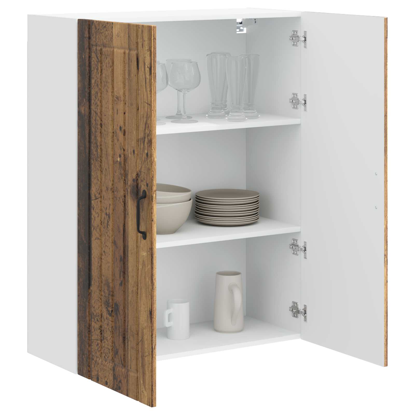 Vægskab LUCCA Gammelt træ 80 x 31 x 100 cm Konstrueret træ