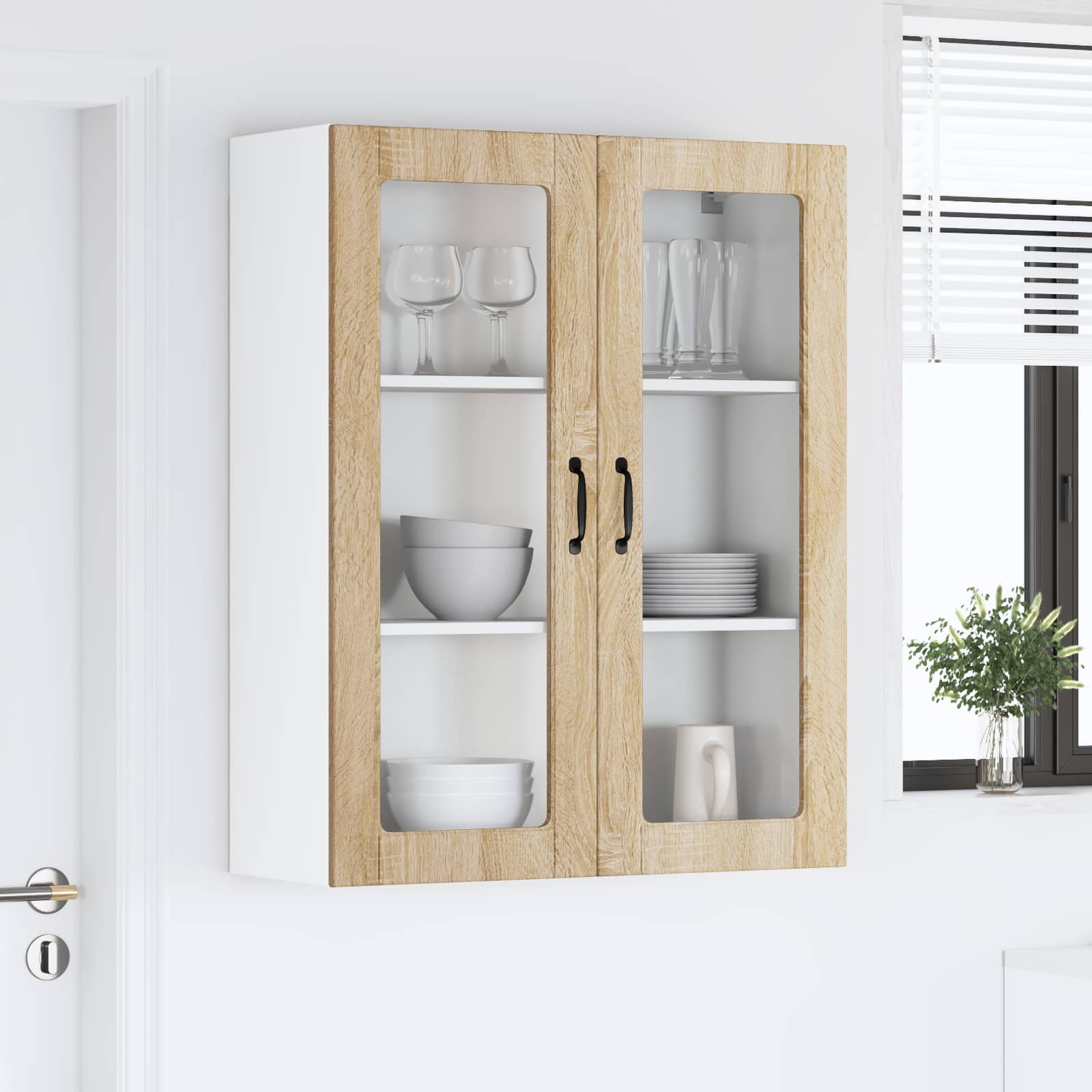 Væglågskab LUCCA Sonoma-eg 80 x 31 x 100 cm Konstrueret træ