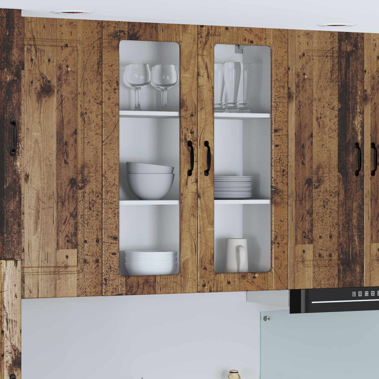 Væglågskab LUCCA Gammelt træ 80 x 31 x 100 cm Konstrueret træ