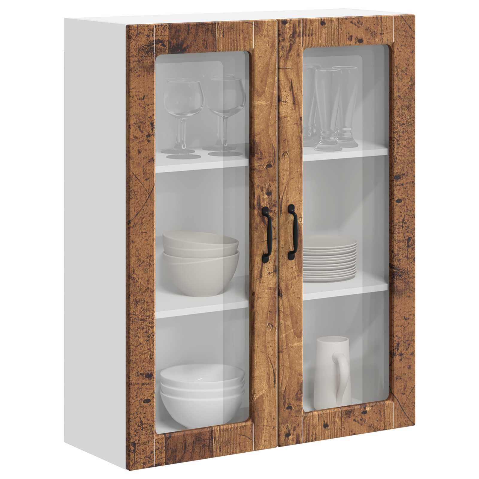 Væglågskab LUCCA Gammelt træ 80 x 31 x 100 cm Konstrueret træ