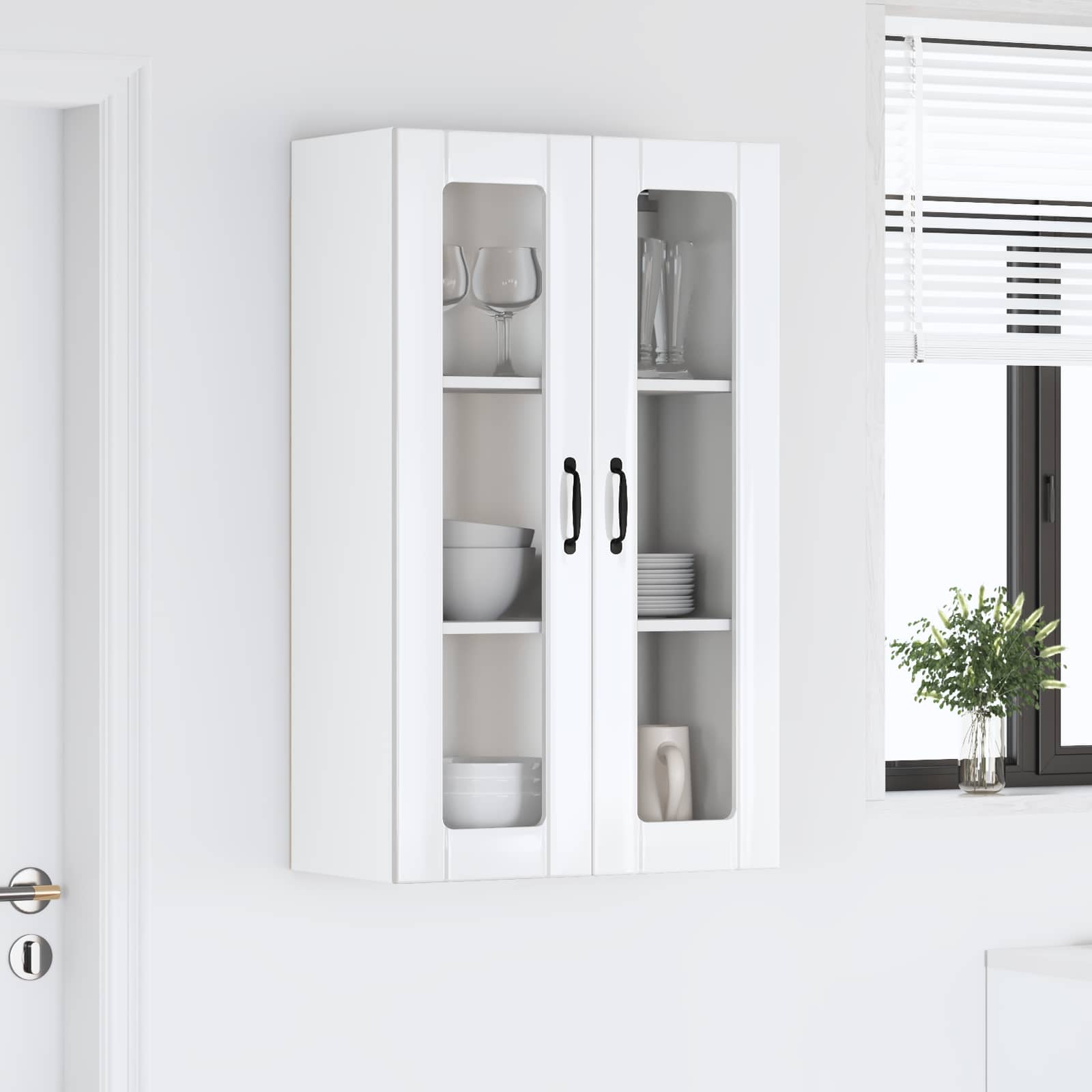 Væglågskab LUCCA Hvid højglans 60 x 31 x 100 cm Konstrueret træ