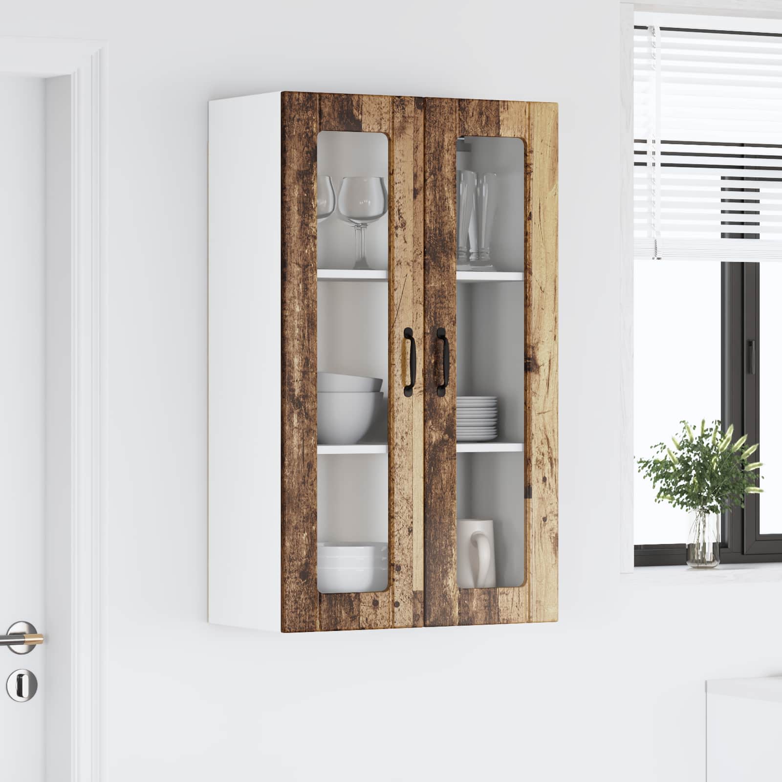 Væglågskab LUCCA Gammelt træ 60 x 31 x 100 cm Konstrueret træ