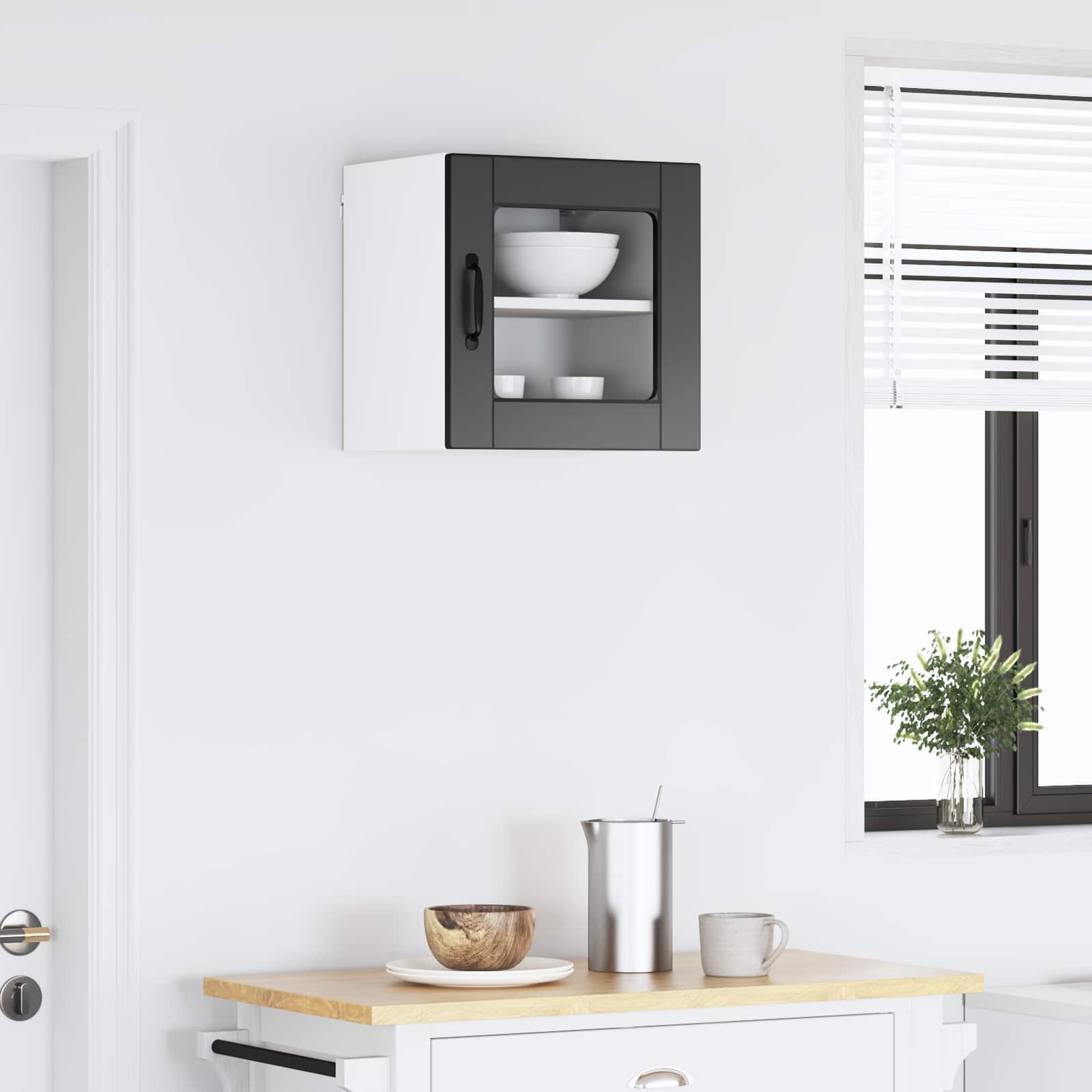 Køkkenskab med hylde Sort 40 x 31 x 40 cm Konstrueret træ