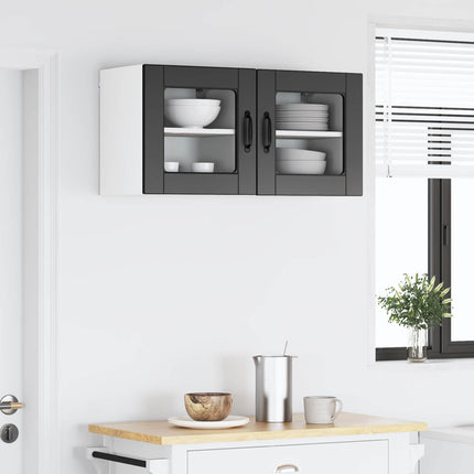 Væglågskab PORTO 2 pcs Sort 40 x 31 x 40 cm Konstrueret træ