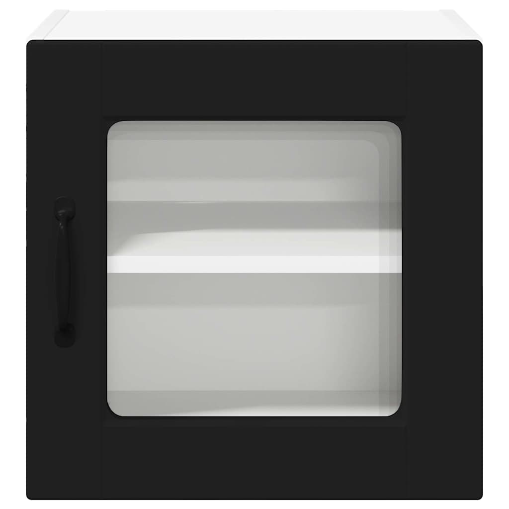 Vægskab til køkken 2 pcs Sort 40 x 31 x 40 cm Konstrueret træ