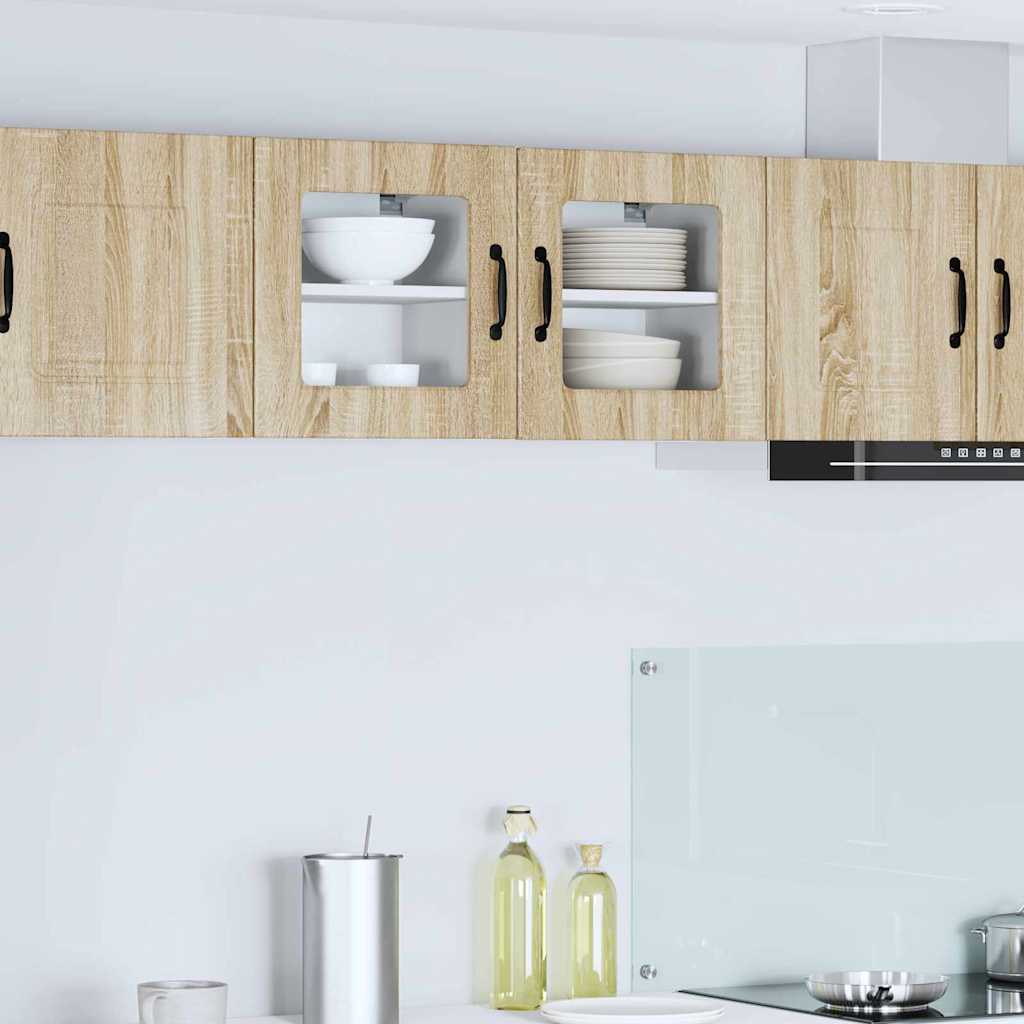 Vægskab til køkken med hylde 2 pcs Sonoma eg 40 x 31 x 40 cm