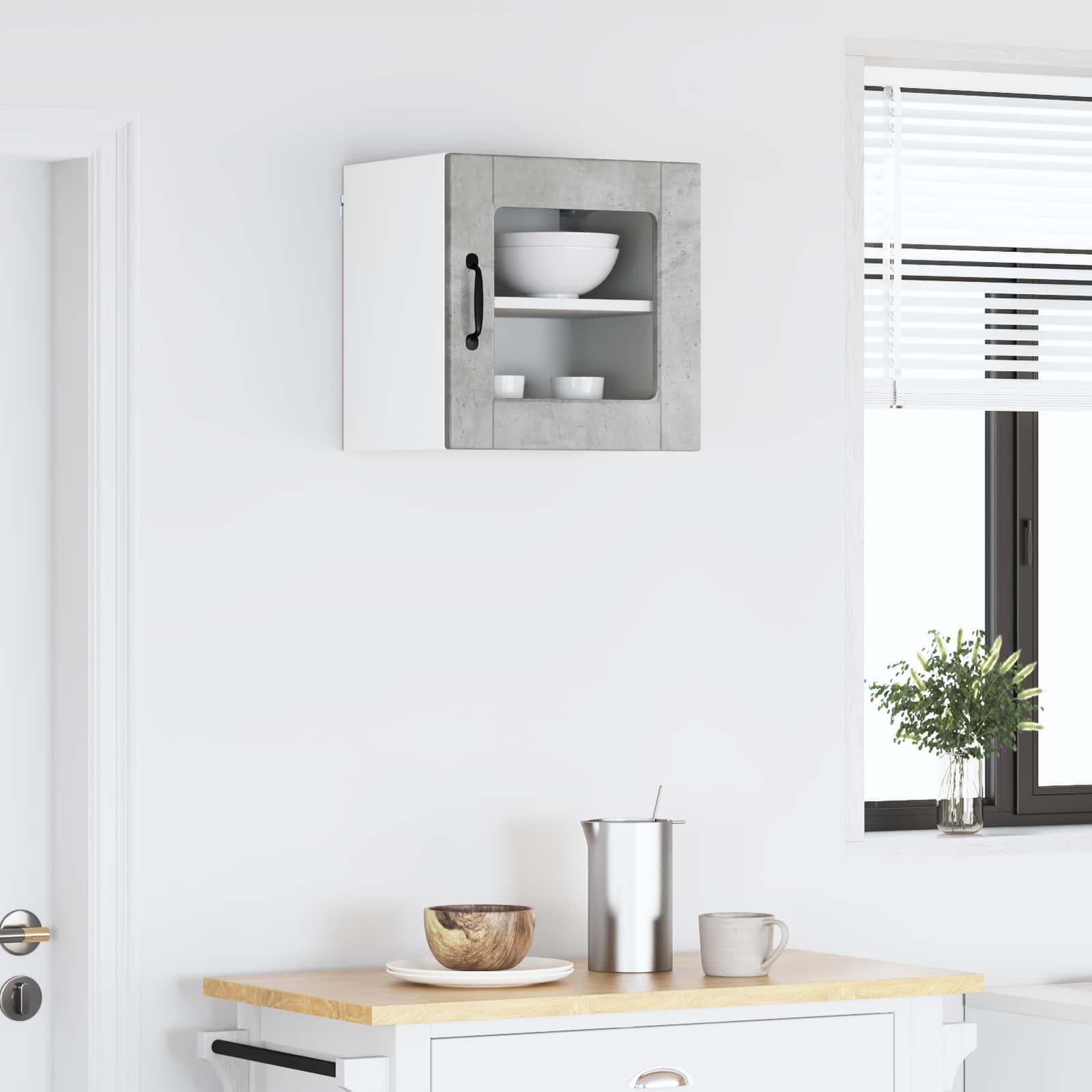 Køkkenskab med hylde Beton Grå 40 x 31 x 40 cm Konstrueret træ