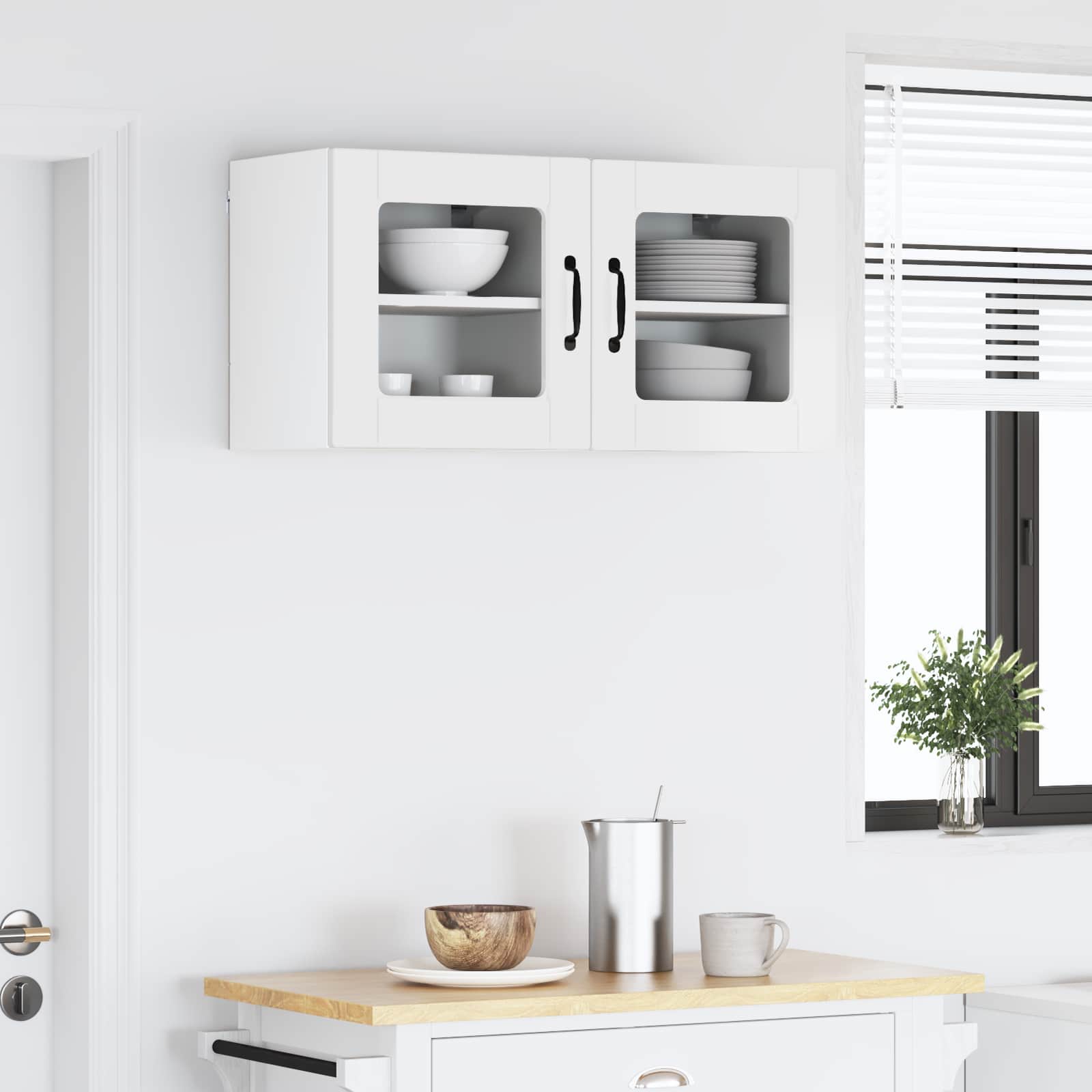 Væglågskab PORTO 2 pcs Høj gloss hvid 40 x 31 x 40 cm