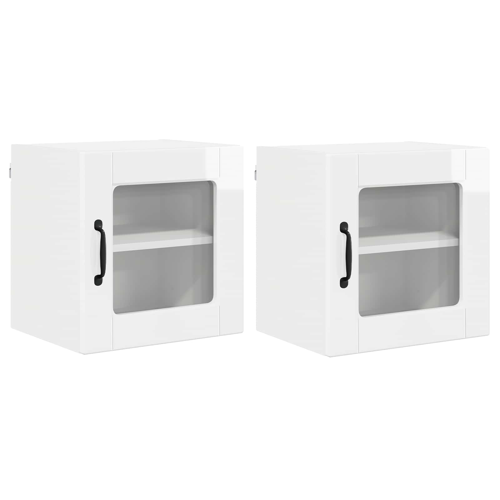 Væglågskab PORTO 2 pcs Høj gloss hvid 40 x 31 x 40 cm