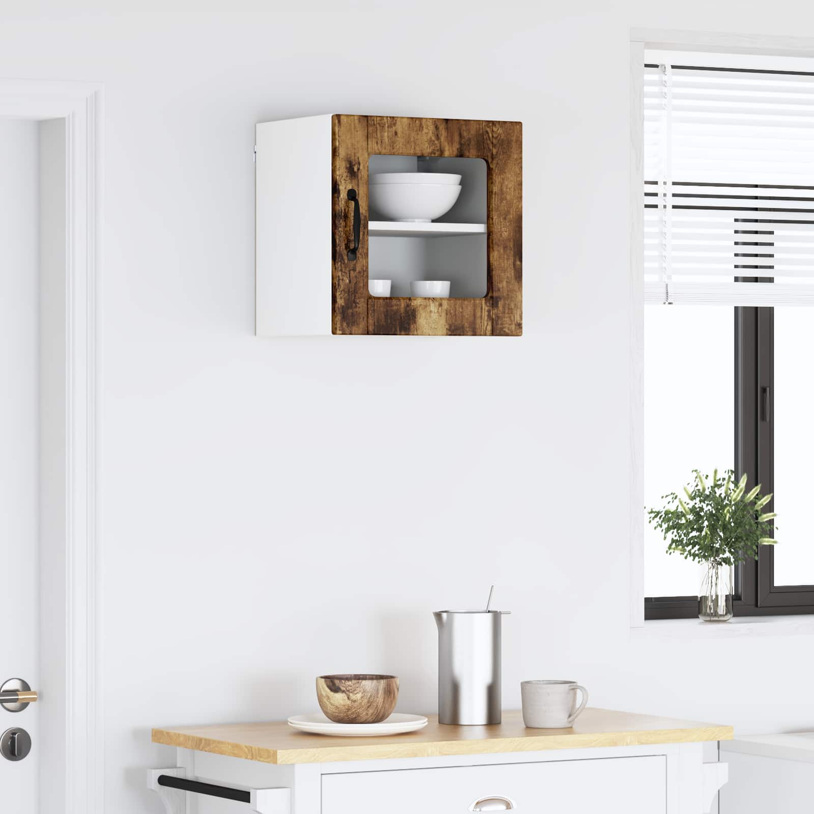 Køkkenskab med hylde Røget eg 40 x 31 x 40 cm Konstrueret træ