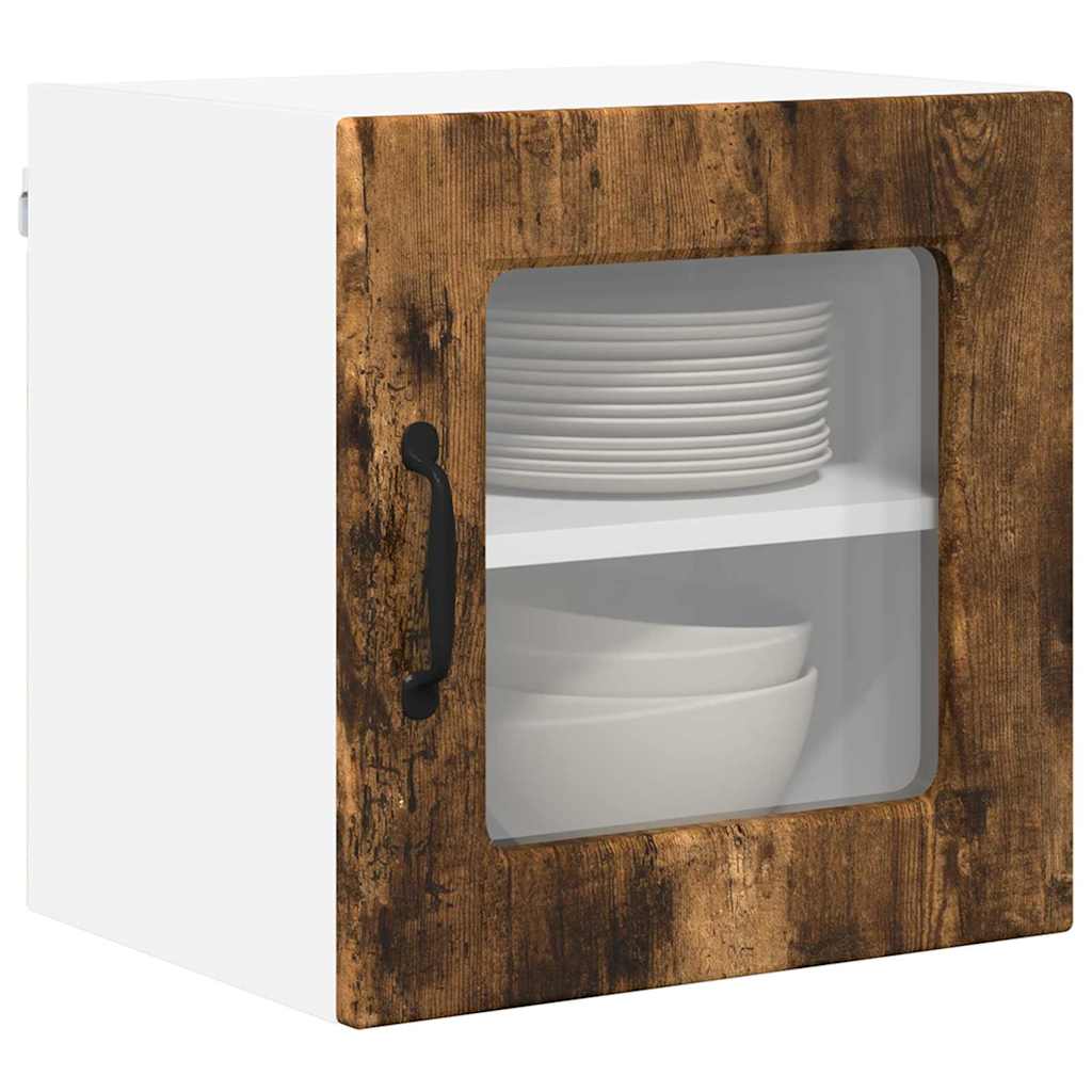 Vægskab til køkken med hylde 2 pcs Røget eg 40 x 31 x 40 cm