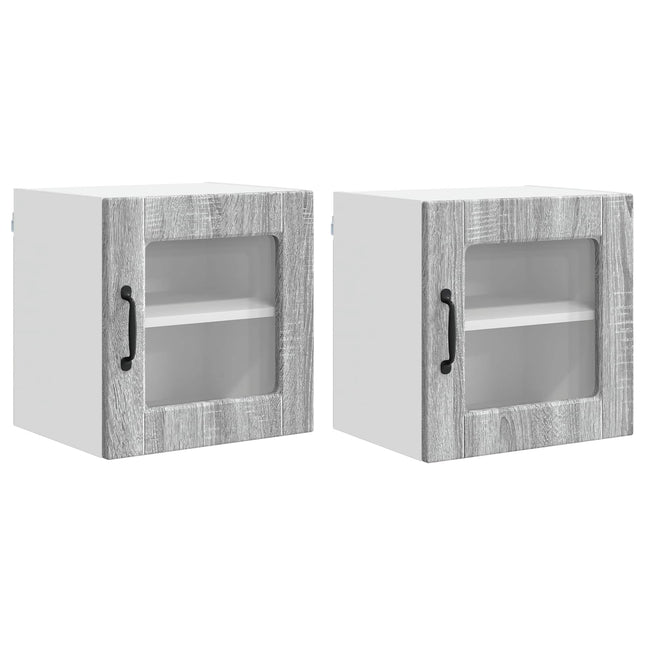 Væglampe Skab PORTO 2 pcs Grå Sonoma 40 x 31 x 40 cm
