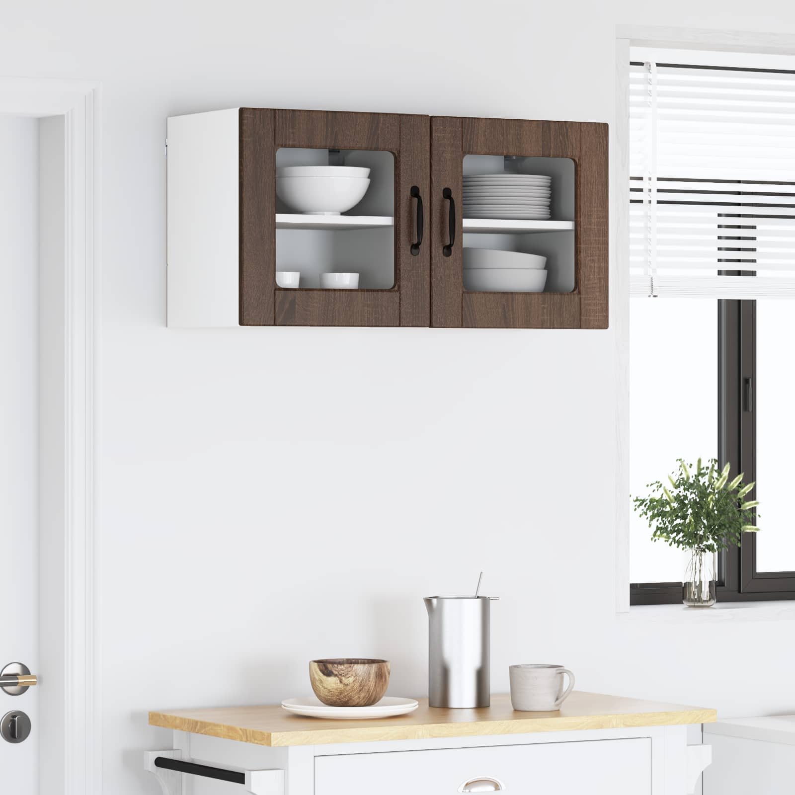 Væglågskab PORTO 2 pcs Brun eg 40 x 31 x 40 cm Konstrueret træ