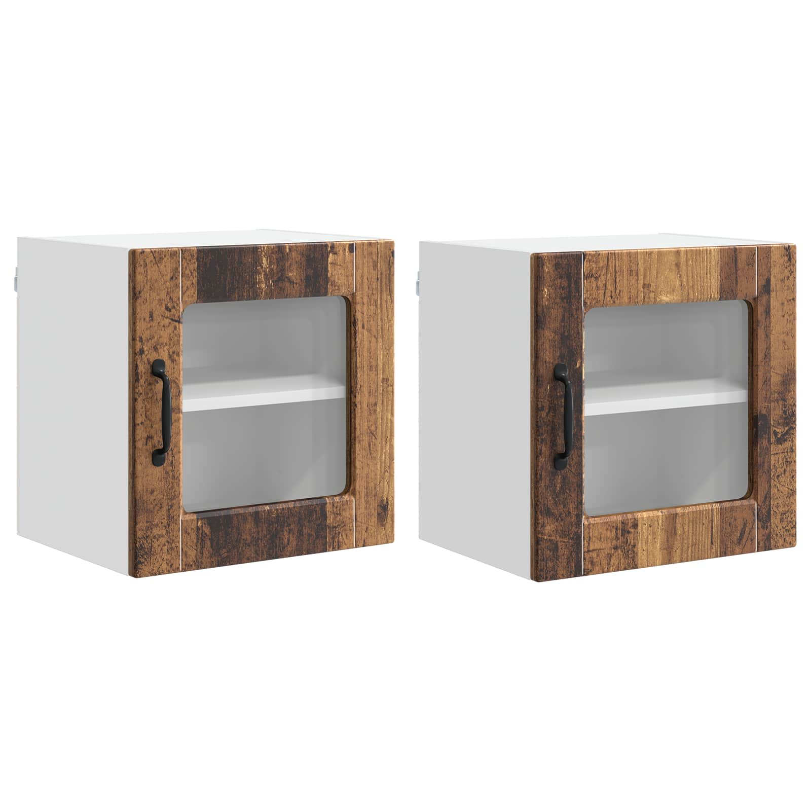 Væglågskab PORTO 2 pcs Gammelt træ 40 x 31 x 40 cm