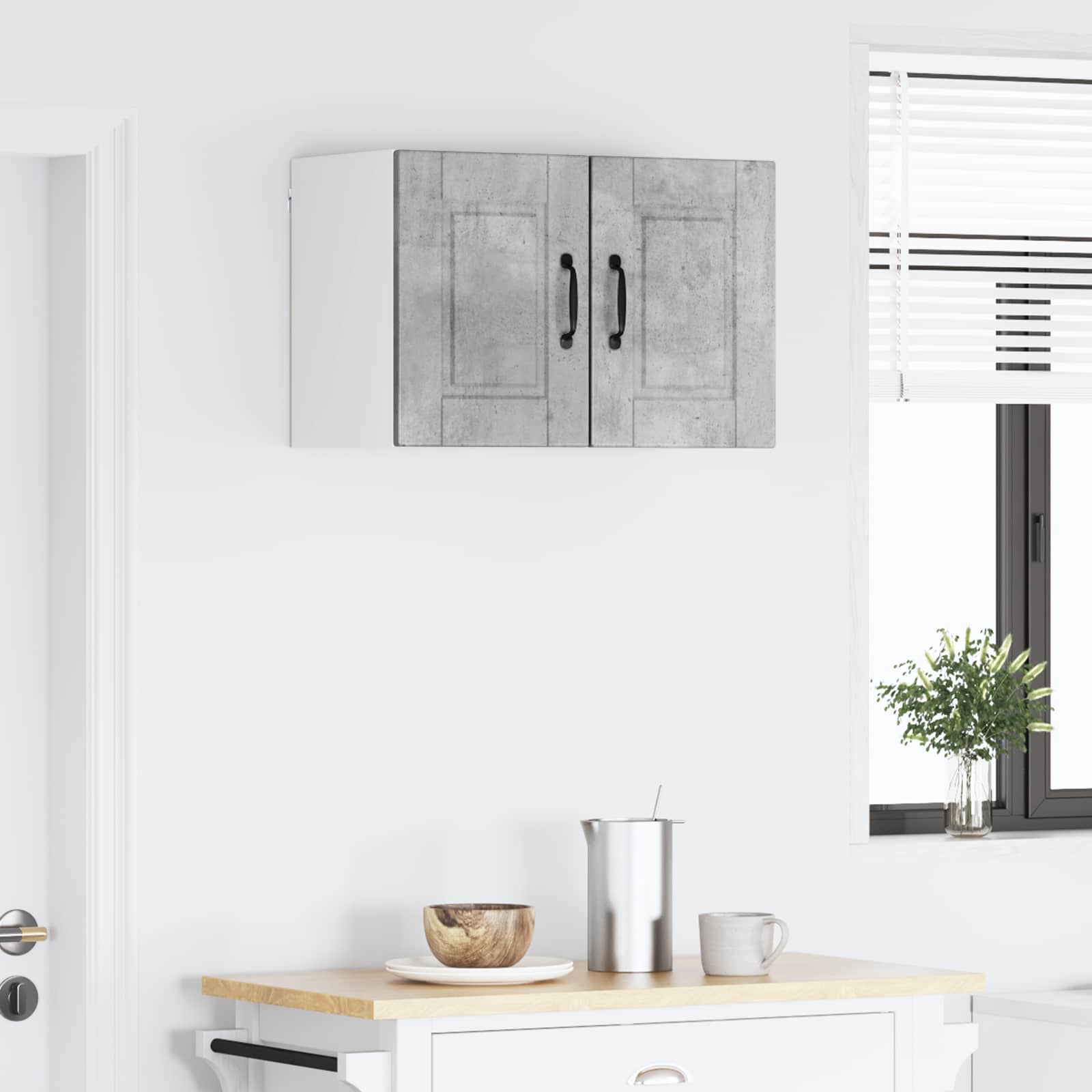 Vægskab PORTO 2 pcs Beton Grå 30 x 31 x 40 cm Konstrueret træ