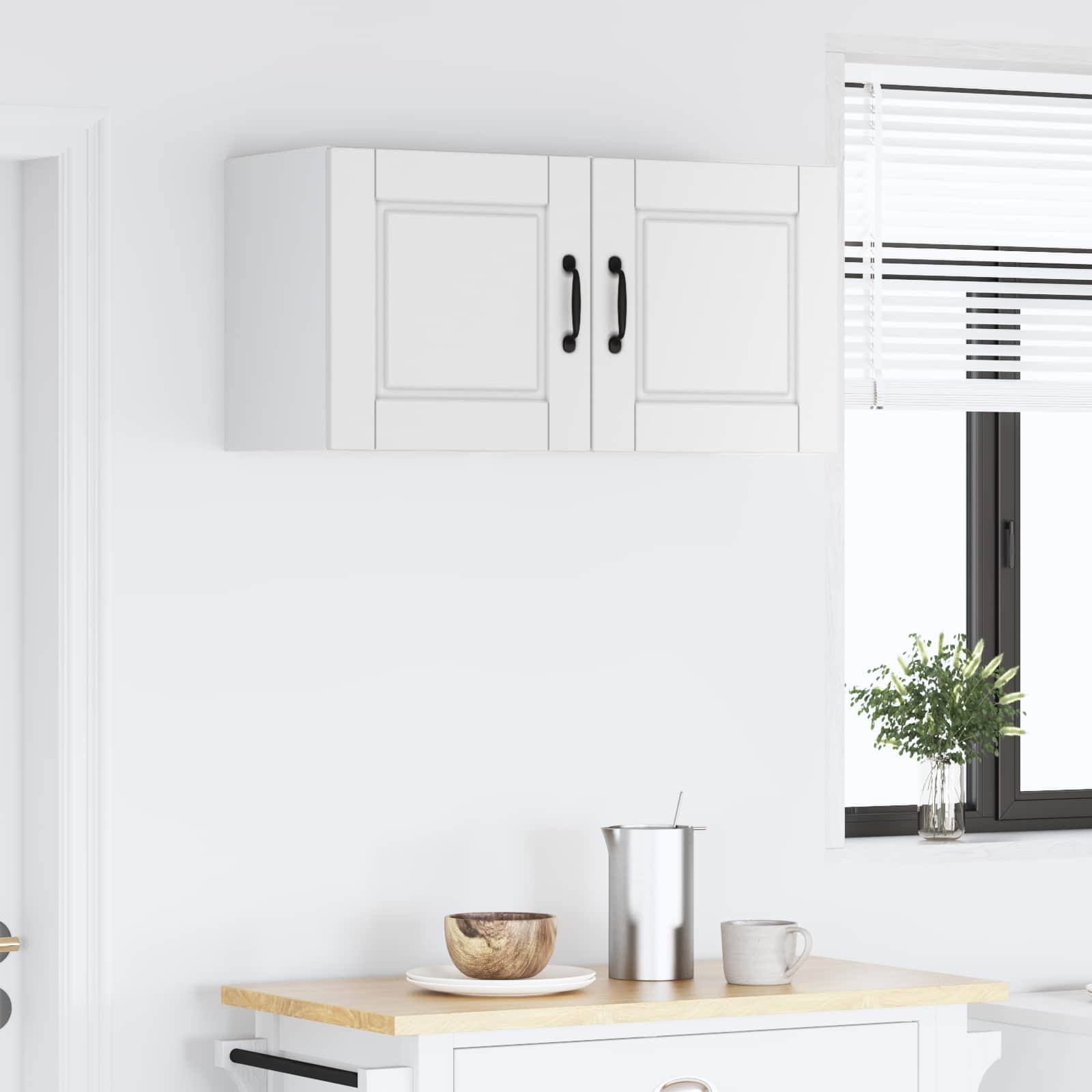 Køkkenskab med hylde 2 pcs Hvid 40 x 31 x 40 cm Konstrueret træ