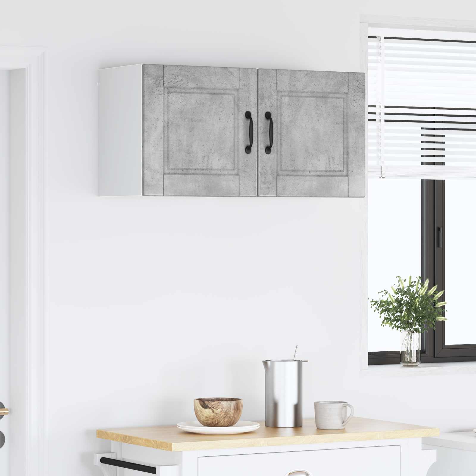 Vægskab PORTO 2 pcs Beton Grå 40 x 31 x 40 cm Konstrueret træ