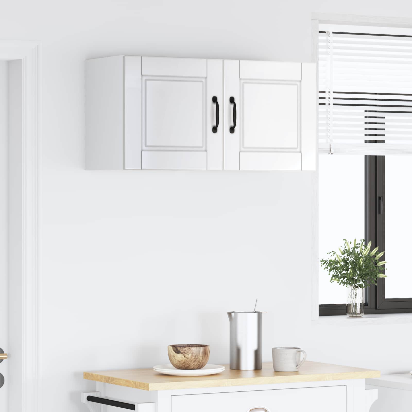 Vægskab PORTO 2 pcs Høj gloss hvid 40 x 31 x 40 cm