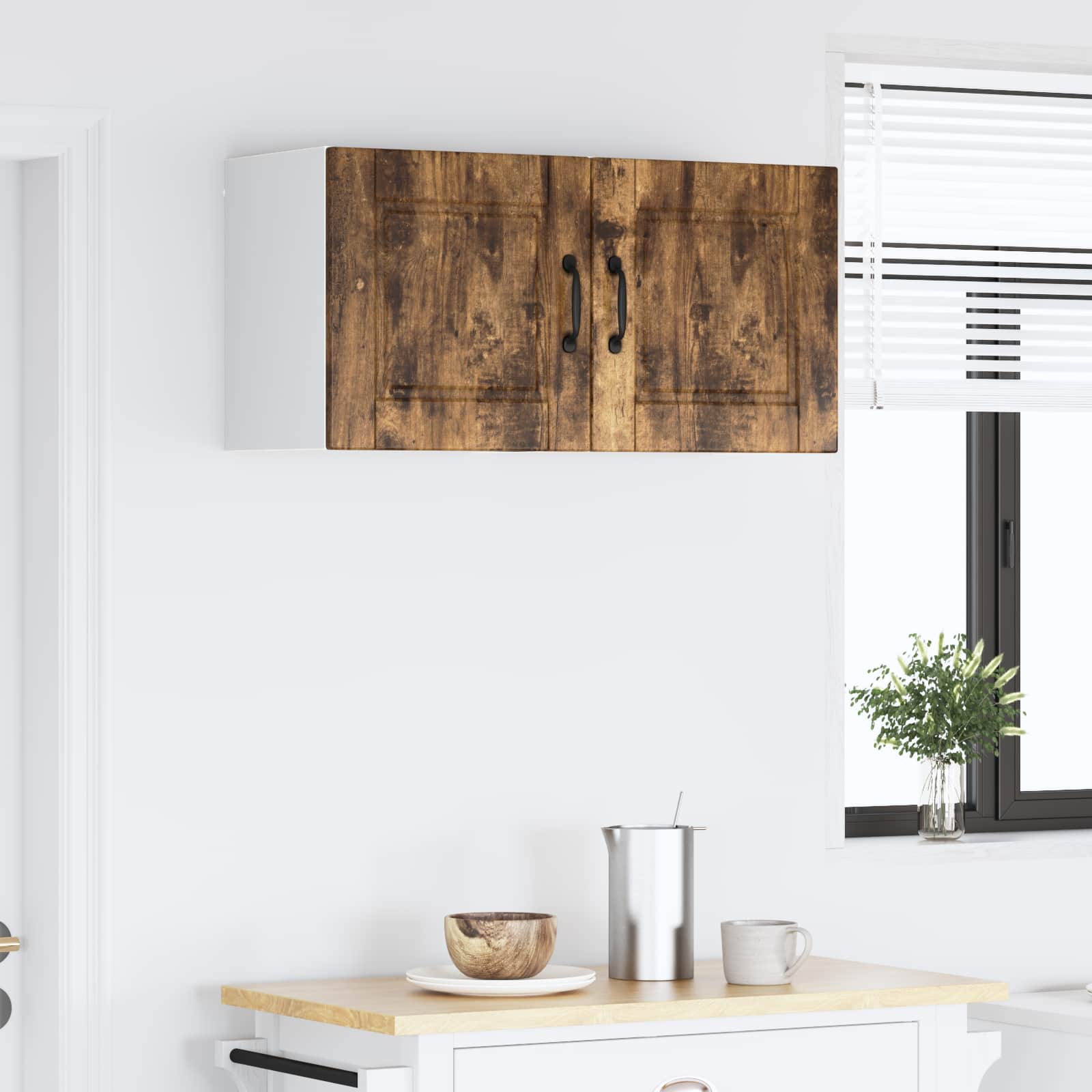 Vægskab PORTO 2 pcs Røget eg 40 x 31 x 40 cm Konstrueret træ