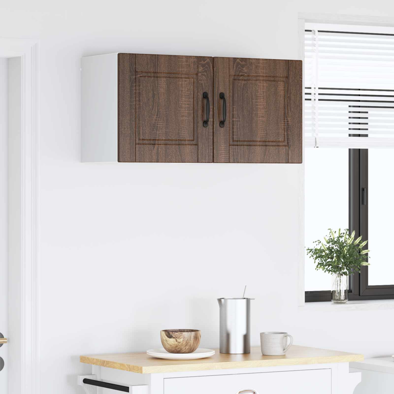 Vægskab PORTO 2 pcs Brun eg 40 x 31 x 40 cm Konstrueret træ