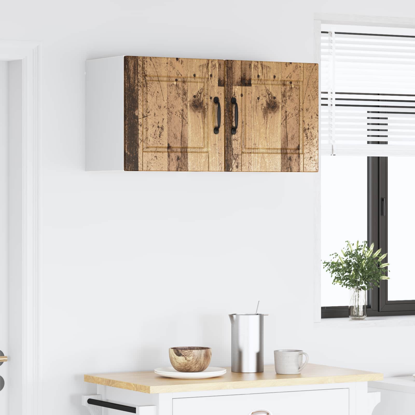 Vægskab PORTO 2 pcs Gammelt træ 40 x 31 x 40 cm Konstrueret træ