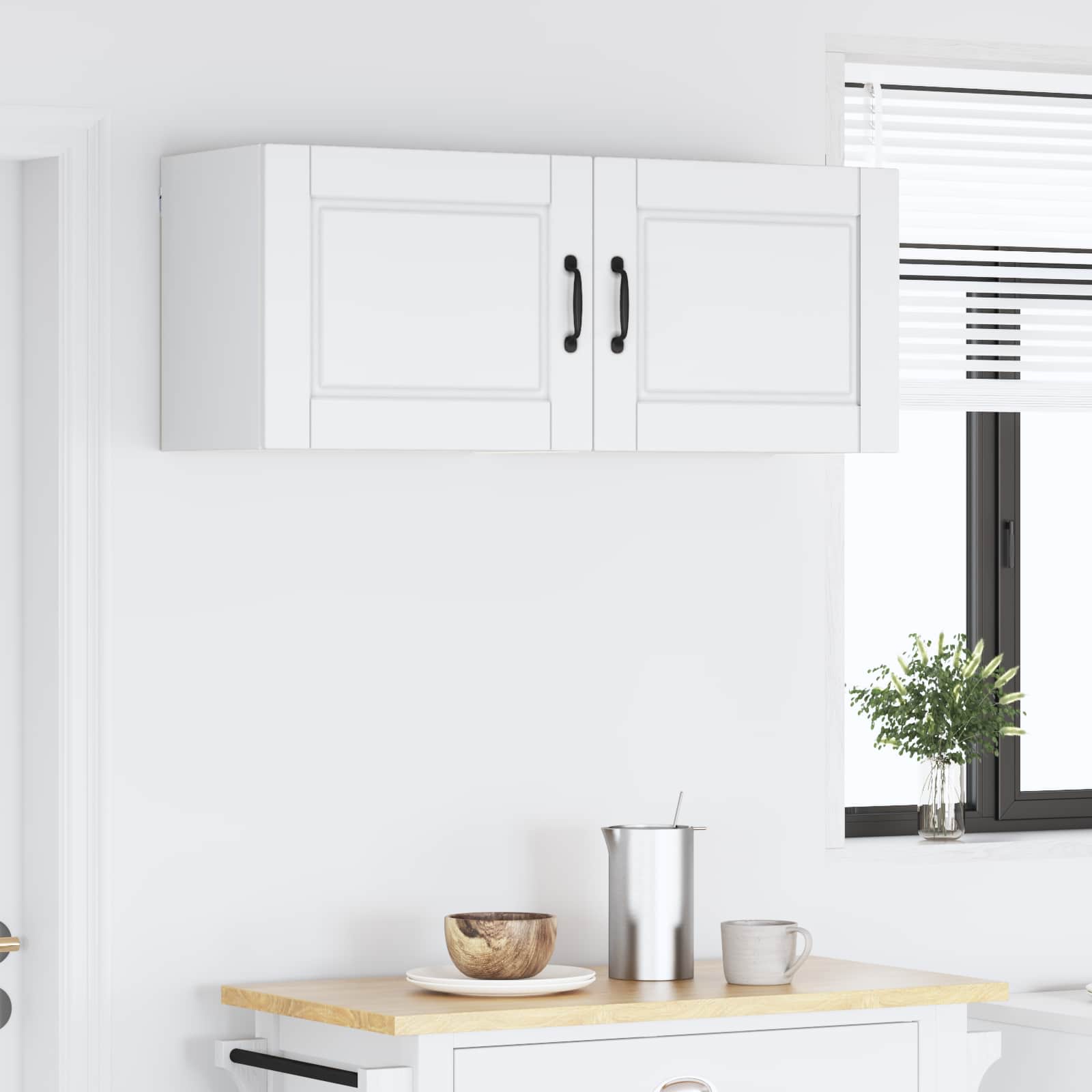 Køkkenskab med hylde 2 pcs Hvid 50 x 31 x 40 cm Konstrueret træ