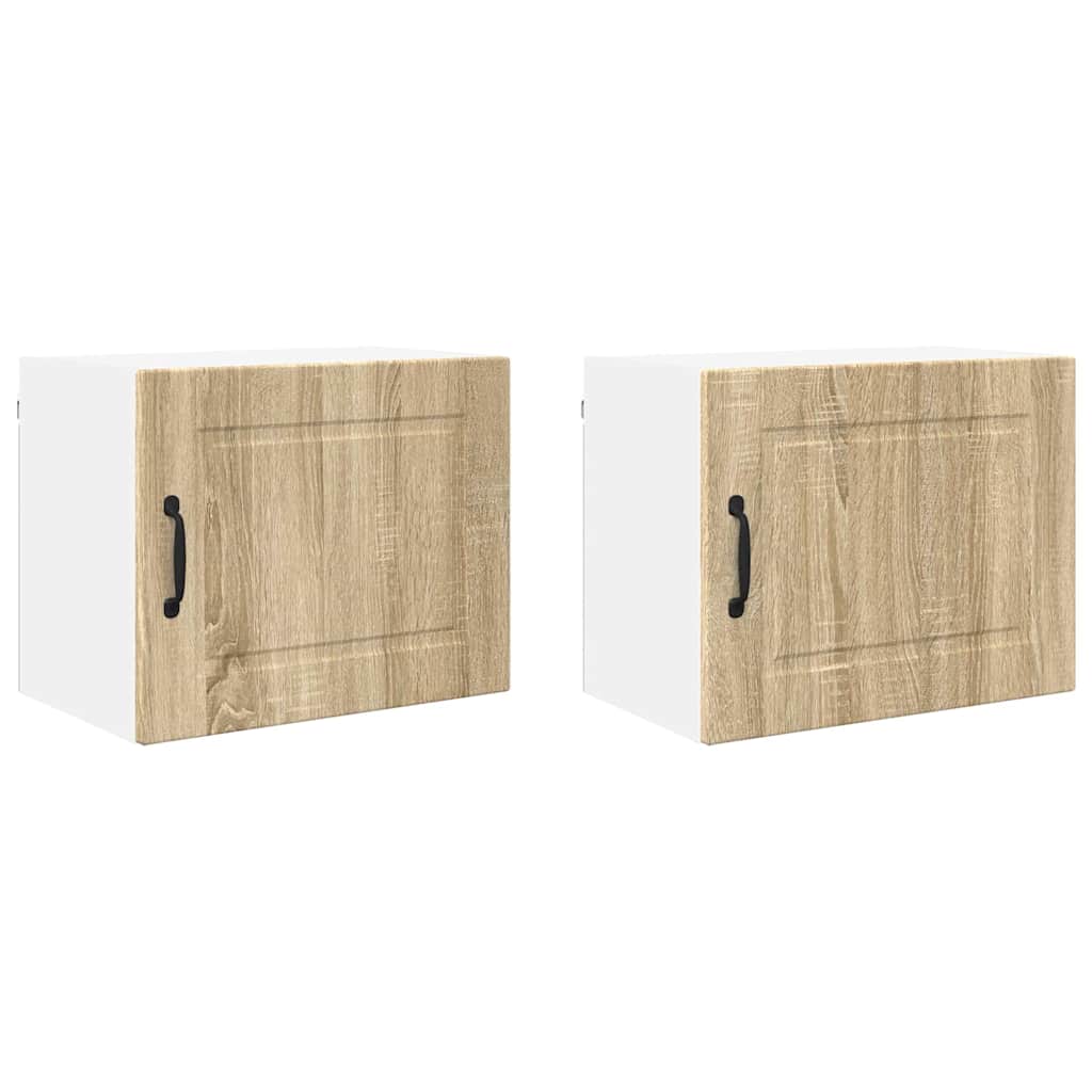 Vægskab til køkken med hylde 2 pcs Sonoma eg 50 x 31 x 40 cm