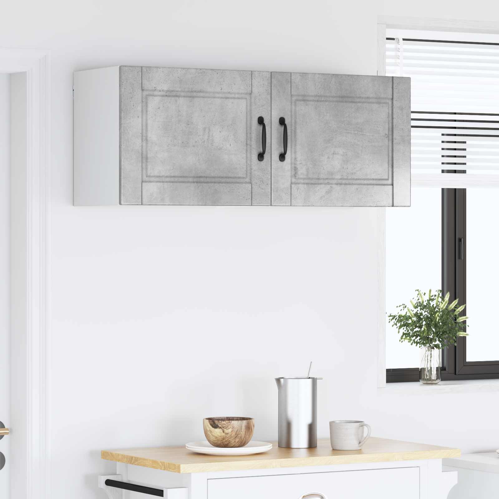 Vægskab PORTO 2 pcs Beton Grå 50 x 31 x 40 cm Konstrueret træ