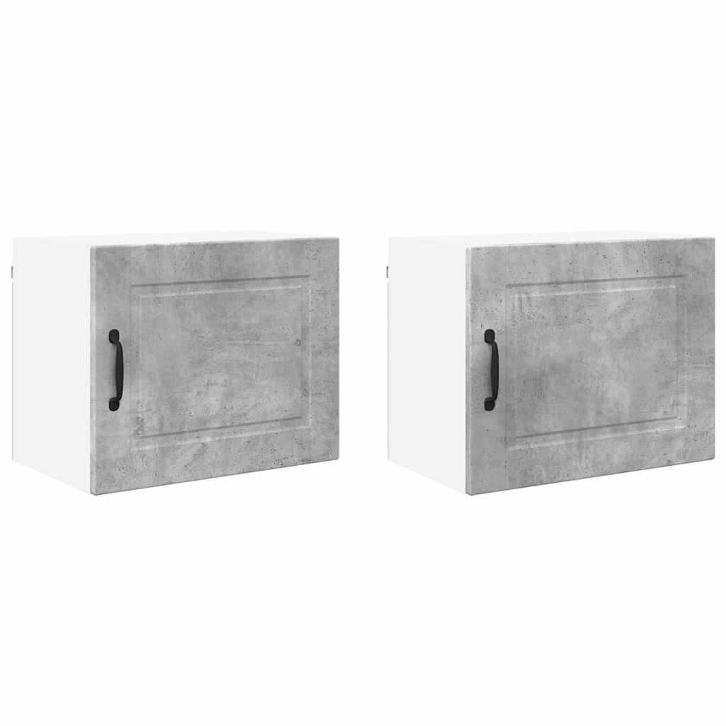 Vægskab til køkken med hylde 2 pcs Beton Grå 50 x 31 x 40 cm
