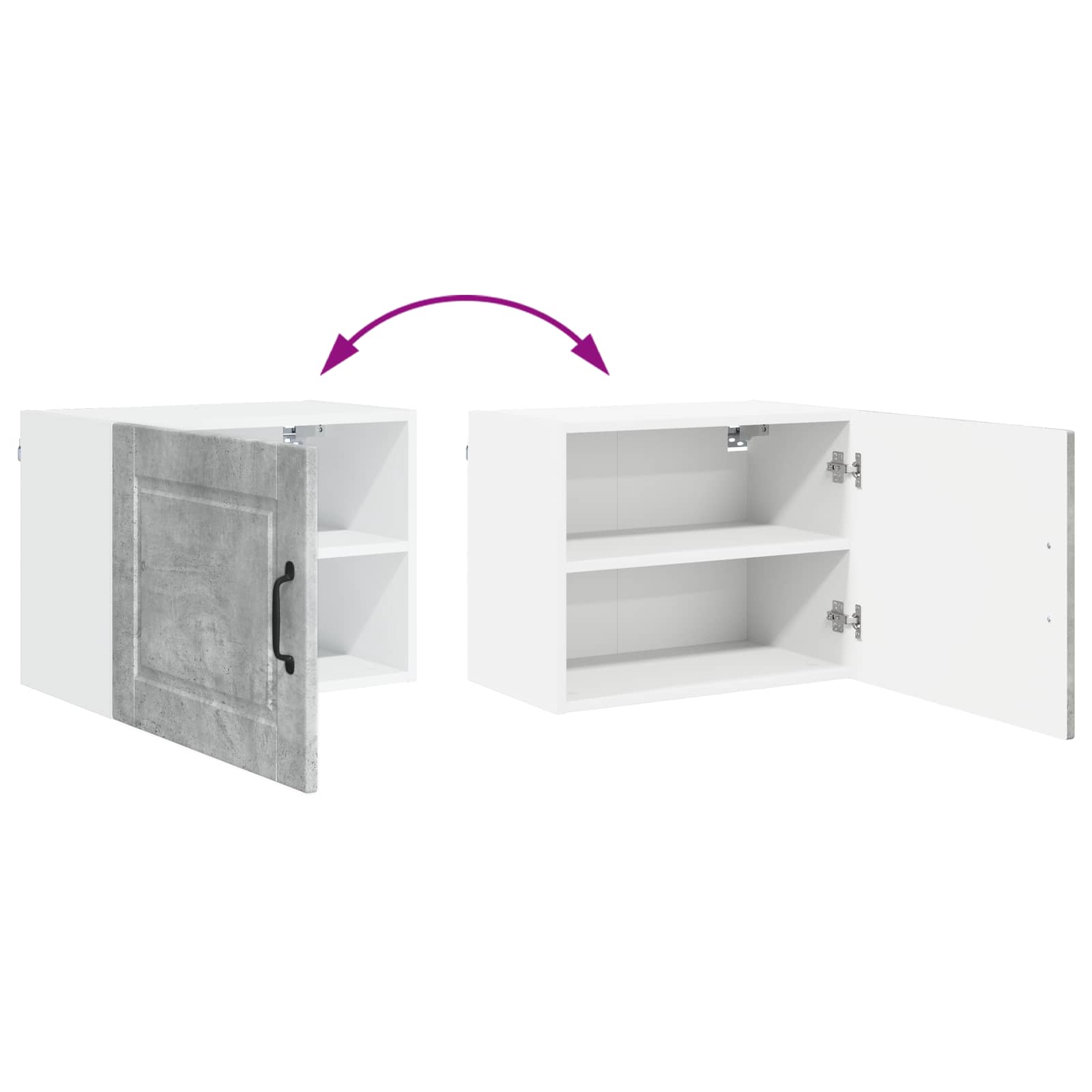 Vægskab PORTO 2 pcs Beton Grå 50 x 31 x 40 cm Konstrueret træ