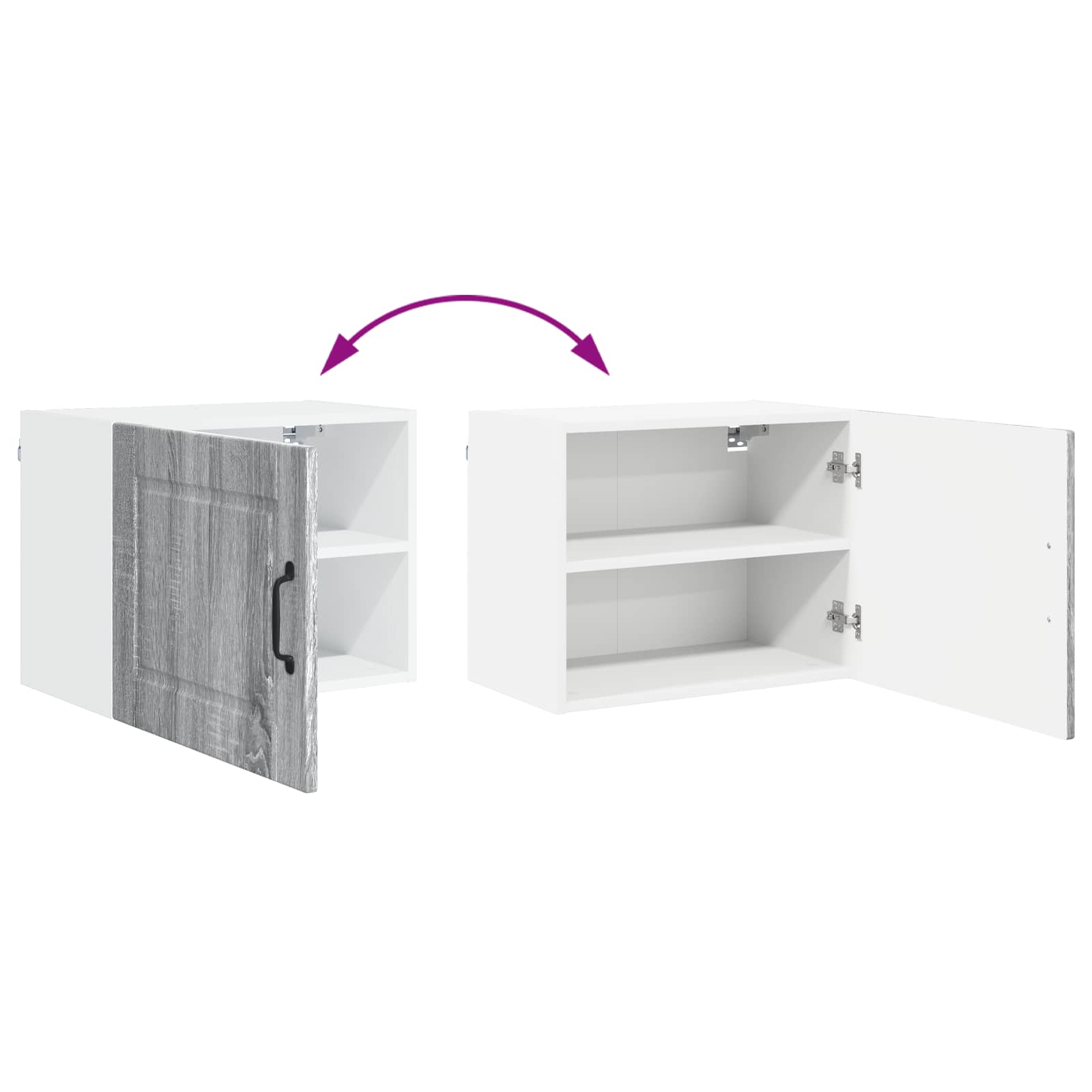 Vægskab PORTO 2 pcs Grå Sonoma 50 x 31 x 40 cm Konstrueret træ