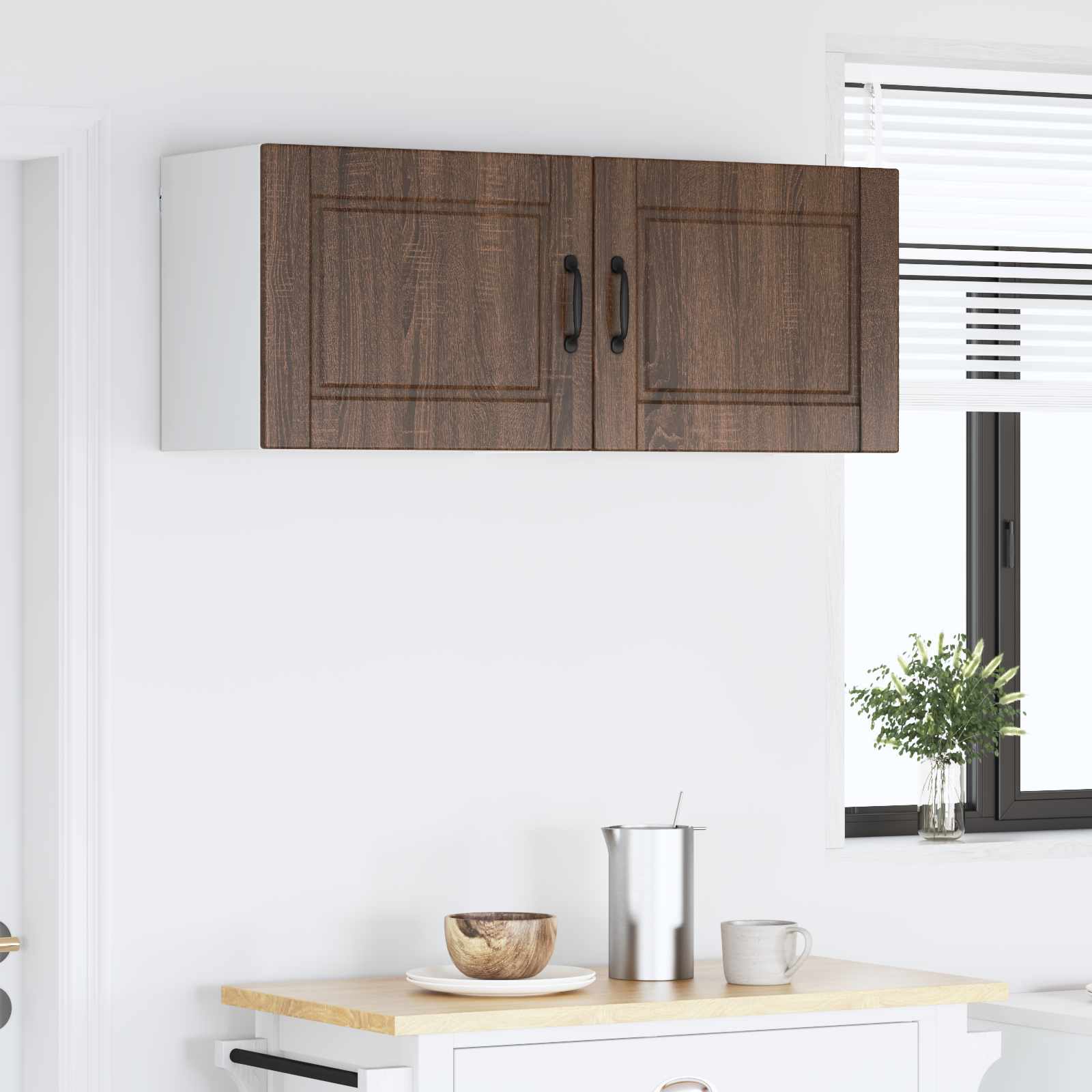 Vægskab PORTO 2 pcs Brun eg 50 x 31 x 40 cm Konstrueret træ