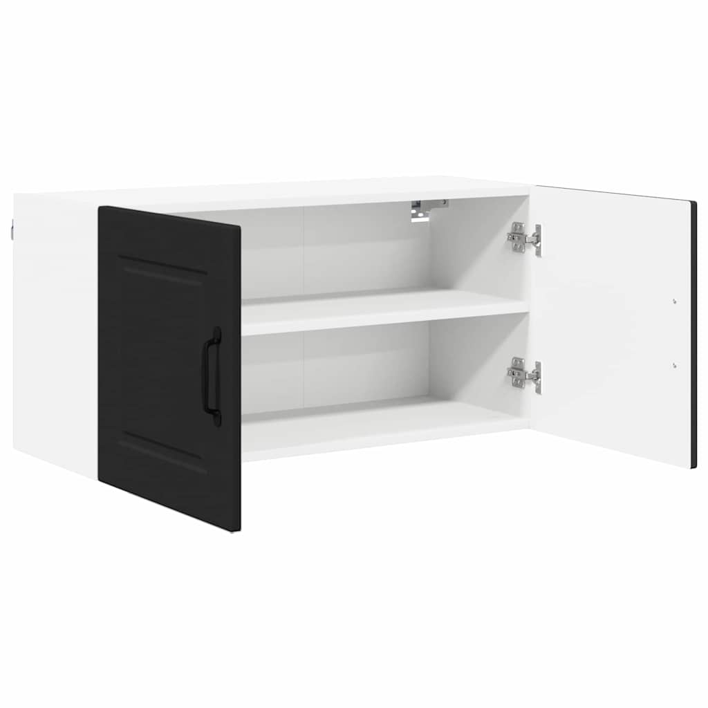 Vægskab til køkken med dør Sort 80 x 31 x 40 cm Konstrueret træ