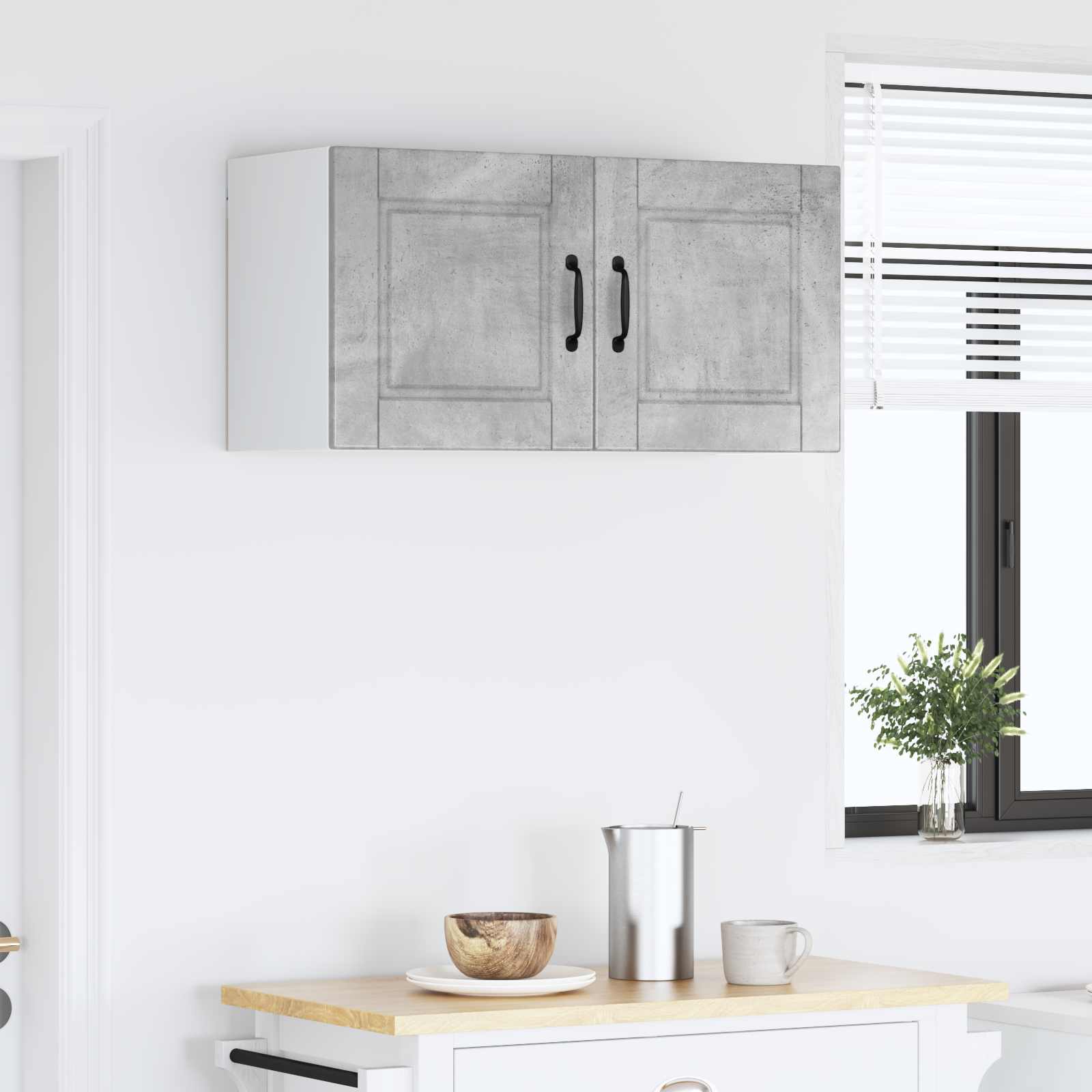 Køkkenskab med hylde Beton Grå 80 x 31 x 40 cm Konstrueret træ