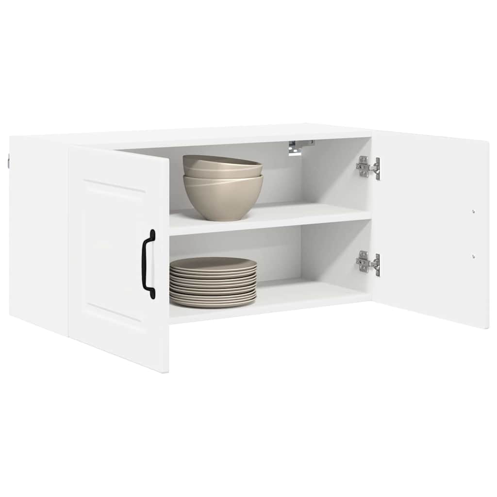 Vægskab til køkken med hylde Høj gloss hvid 80 x 31 x 40 cm