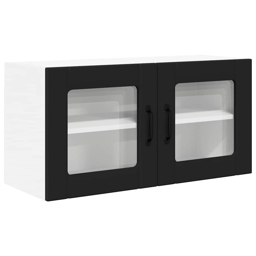 Vægskab til køkken med dør Sort 80 x 31 x 40 cm Konstrueret træ