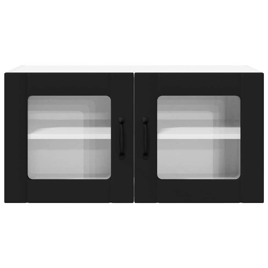 Vægskab til køkken med dør Sort 80 x 31 x 40 cm Konstrueret træ